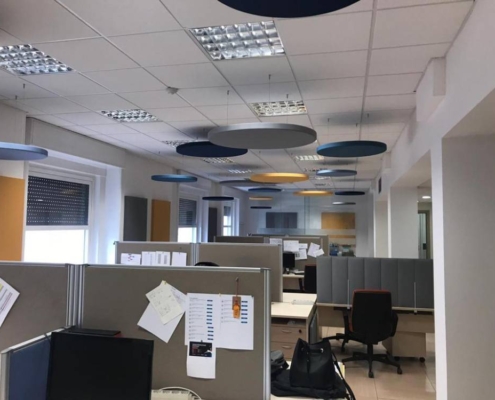 pannelli fonoassorbenti a parete e a soffitto