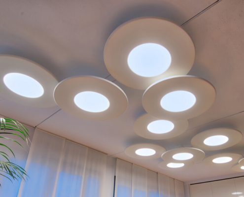 pannelli fonoassorbenti design e decorativi - pannelli a soffitto con illuminazione - MELODIA